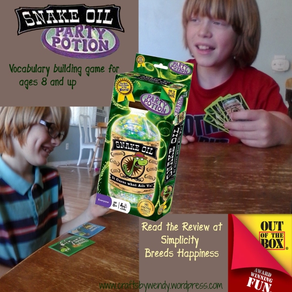 Snake Oil - Party Potion vocabulary building game. Review at Simplicity Breeds Happiness